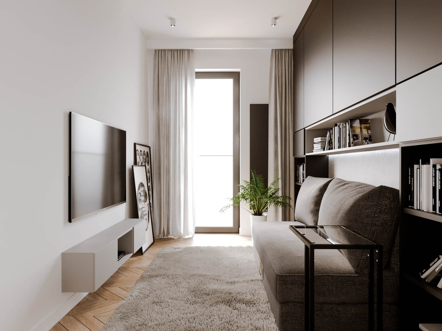 QL026 - Curtain Profile installed in a living room