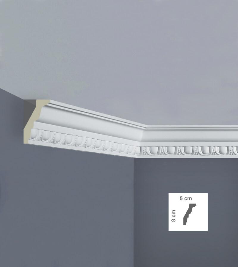 Graphic showing C3203 - Classic Coving's 8cm depth and 5cm width
